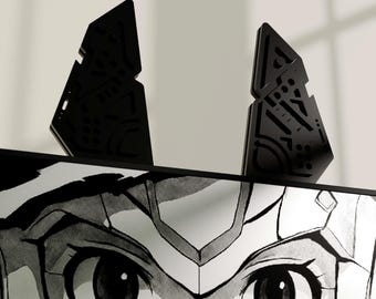 Mecha Screen Ears – Cyberpunk Monitor Decor, PC Accessories