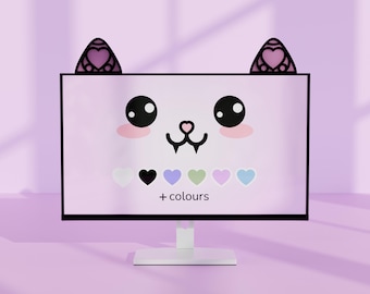 Acrylic Cat Ears – Kawaii Monitor Decoration, PC Gaming Accessory