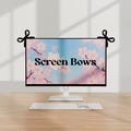 Kawaii Monitor Bows  – Coquette Décor, Cute Desk Setup, Pink Gaming Décor, Pastel Desk Accessories for Gamers & Streamers