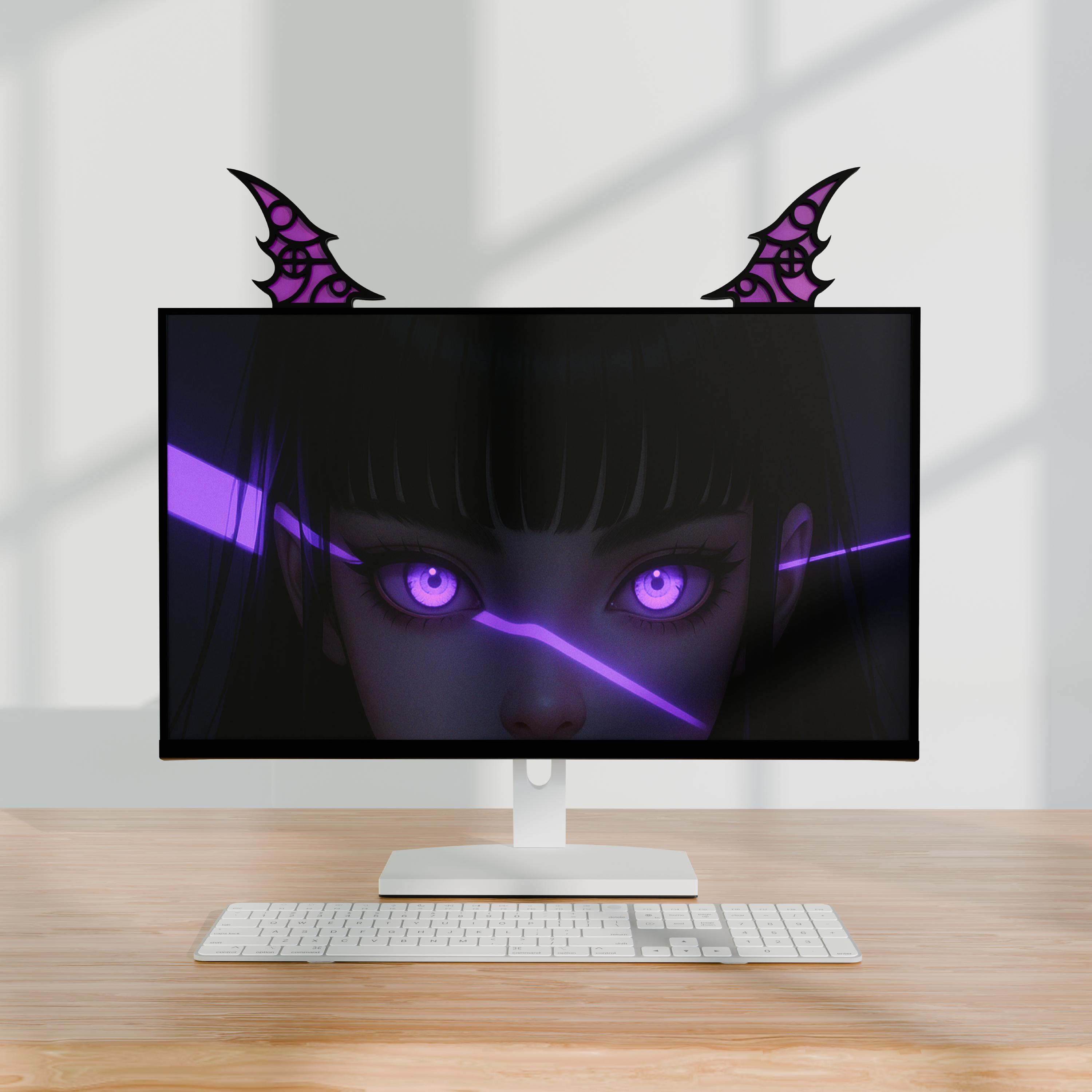 Screen Horns Screen Horns - Horns for Monitors, PC Accessories, Goth PC Gaming ...