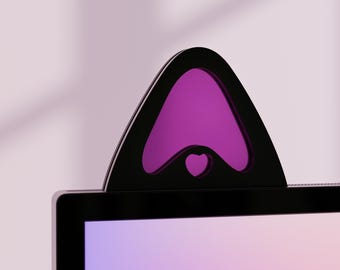Cat Ear Monitor Decoration – Pink Jelly Center, Gaming Desk Decor