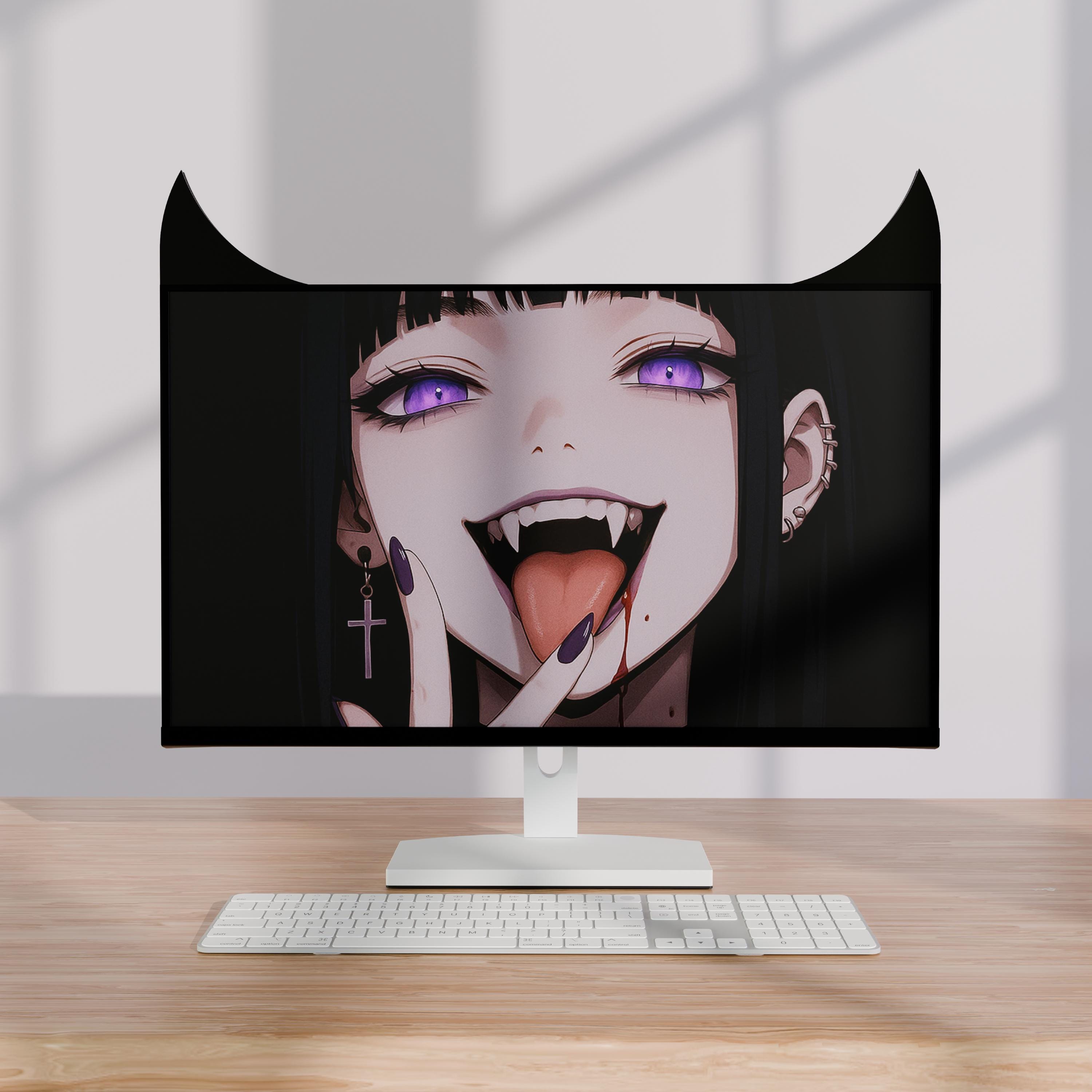 Screen Horns Acrylic Screen Horns, Goth PC Gaming Decor - Etsy