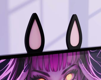 Acrylic Bunny Screen Ears, Kawaii Monitor Decor