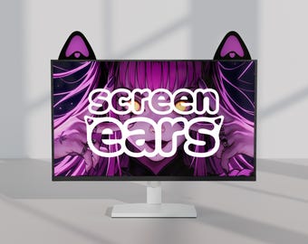 Acrylic Cat Ear Monitor Decoration – Pink Jelly Center, Gaming Desk Decor