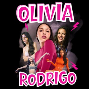 Olivia Rodrigo Retro Shirt Design | Vintage Aesthetic PNG | Printable Graphic Tee | Instant Download | Pop Star Inspired, PNG