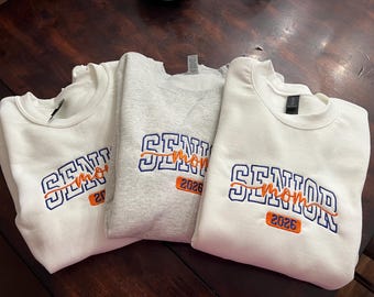 Custom Embroidered Senior Mom Graduation Sweatshirt 2026 Student Trendy Crewneck Cozy Weather Jersey Sports