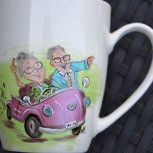 Valentijnsdagcadeau, jubileumcadeau, honingmaancadeau, cadeau voor geliefde, grappig stel, liefdesthema, kunst autorijden, reisfan, aangepaste volgorde