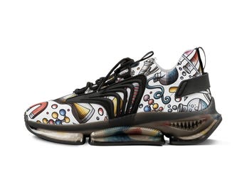 Sneakers con stampa scientifica, scarpe da laboratorio ammortizzate