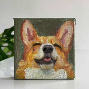 Mini Pet Portrait, Mini Custom Acrylic Pet Portrait,Pet Painting, Miniature Hand Painted oil Painting Pet Portrait, Miniature Painting.