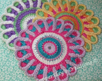 Crochet pattern Mandala Trivet potholder decor mug rug candle mat Instant download