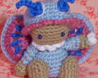 Crochet Pattern Amigurumi doll butterfly schmetterling, Instant download Crochet Pattern