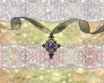 Softly tinted Sequins and Pearls  Digital Paper Collection, Ornate Borders by CopperSlay