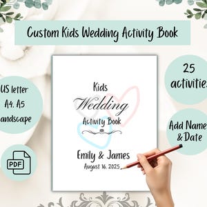 Custom Wedding Activity Book, Wedding Coloring Book, Kids Activity Book, Printable Wedding Book, Kid Marriage Book, Wedding Coloring Pages
