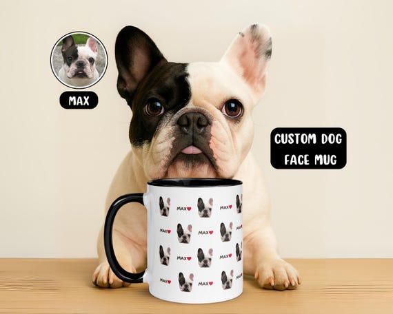 Custom Dog Face Mug, Dog Face Gift, Dog Dad Mug, Personalized Pet