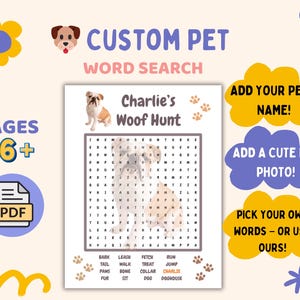 Custom Word Search, Personalized Puzzle for Kids, Pet Word Search, Custom Word Game, Word Search PDF, Printable Word Search Puzzle