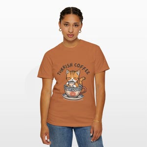 Turkish Coffee Cat Shirt • Comfort Colors® 1717 Tee • Cute Foodie Gift • Cozy Cat Lover Top • Unisex Garment-Dyed T-Shirt image 15