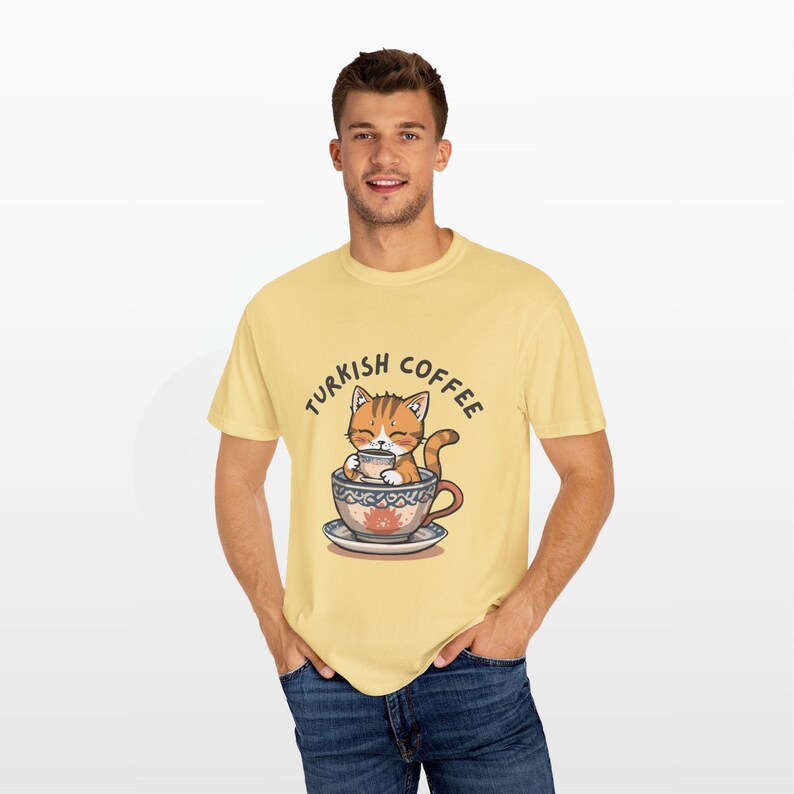 Turkish Coffee Cat Shirt • Comfort Colors® 1717 Tee • Cute Foodie Gift • Cozy Cat Lover Top • Unisex Garment-Dyed T-Shirt image 12