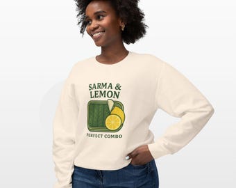 Sweat-shirt drôle de fin gourmet | Parfaite combinaison Sarma et citron | Cadeau de cuisine turque | Ras du cou méditerranéen confortable | Vêtements pour gourmands