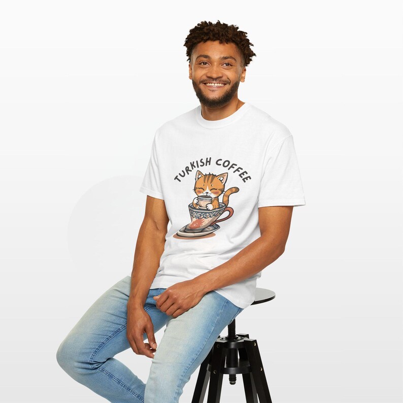 Turkish Coffee Cat Shirt • Comfort Colors® 1717 Tee • Cute Foodie Gift • Cozy Cat Lover Top • Unisex Garment-Dyed T-Shirt image 18
