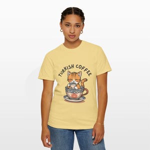 Turkish Coffee Cat Shirt • Comfort Colors® 1717 Tee • Cute Foodie Gift • Cozy Cat Lover Top • Unisex Garment-Dyed T-Shirt image 13