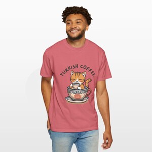 Turkish Coffee Cat Shirt • Comfort Colors® 1717 Tee • Cute Foodie Gift • Cozy Cat Lover Top • Unisex Garment-Dyed T-Shirt image 8