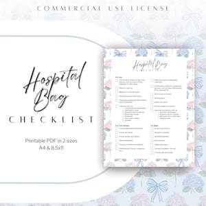 Lista de verificación para el bolso del hospital: lista imprimible para mamás primerizas (PDF)