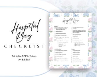Checkliste für die Krankenhaustasche: Druckbare Packliste für neue Mutter (PDF)