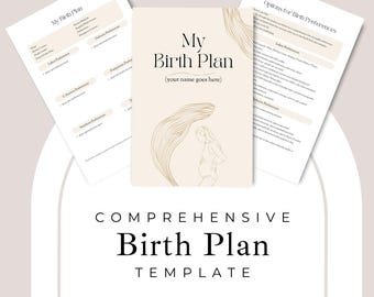 Editable Birth Plan Template: Printable Birth Preferences Checklist (PDF & Canva)