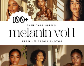 Melanin Skincare Stock Photos: Beauty Branding Images (Digital Download)