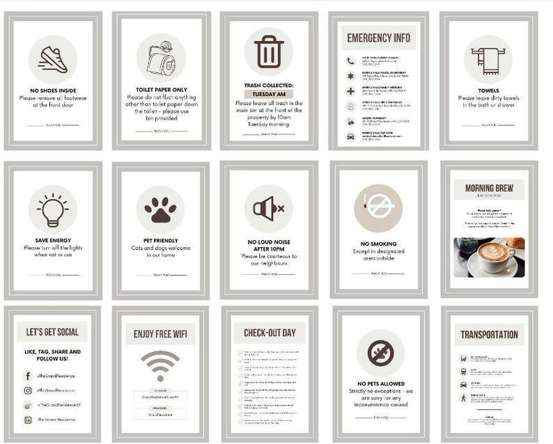 Airbnb &amp; Host Printable Signs - Etsy