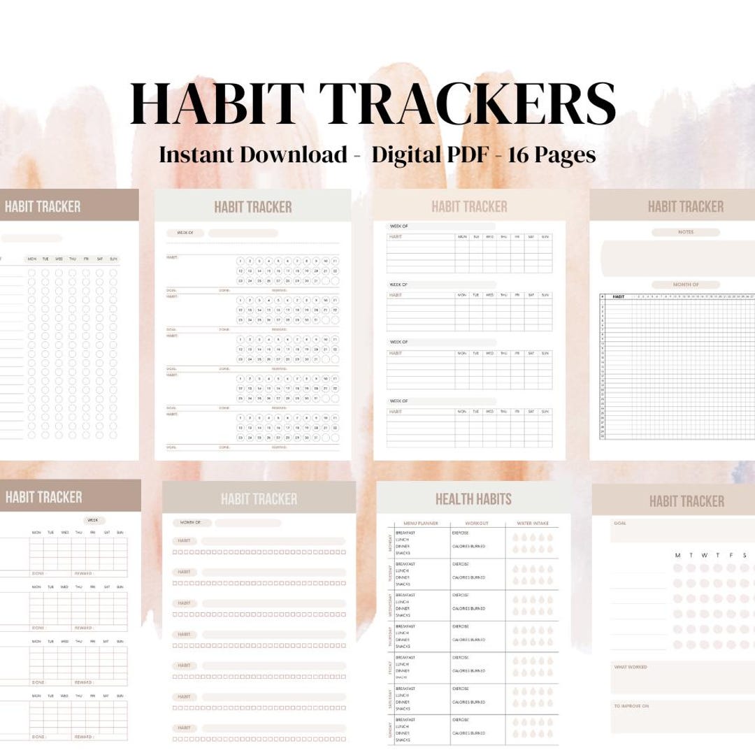 Editable Habit Tracker Instant Download - Etsy