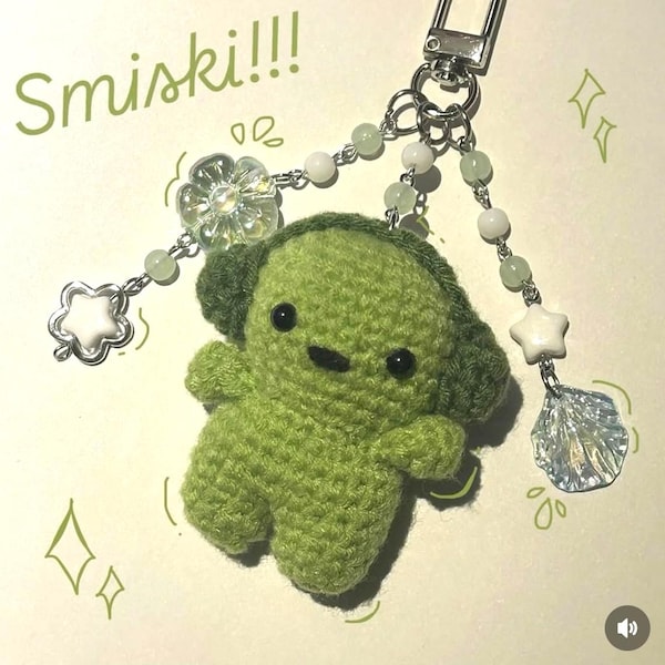 Smiski with Bead Charm Crochet KeyChain