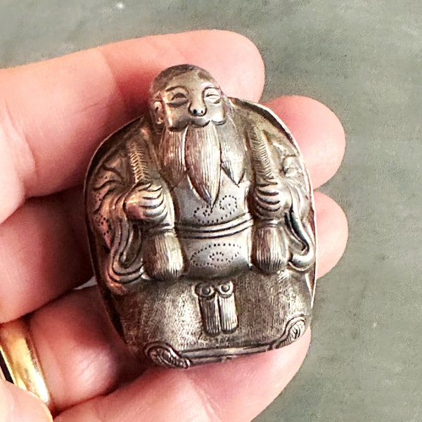 Qing Dynasty Old Man Turtle Bead, Each, Silver, Pendant, Jewelry Making Supplies