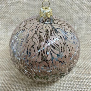 Hand painted glass bauble Christmas ornament