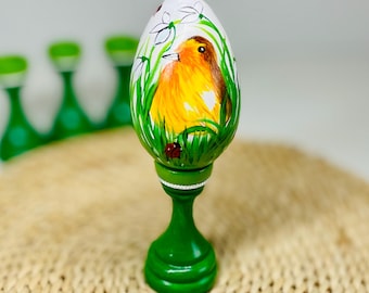 Hand-Painted Wooden Egg – A Unique Easter Accent