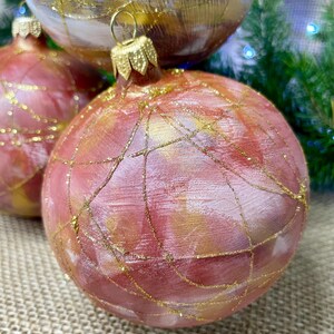 Christmas glass ornaments set of 3