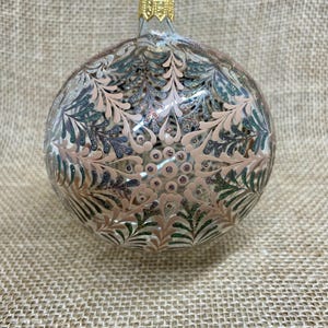 Hand painted Christmas ornament glass bauble
