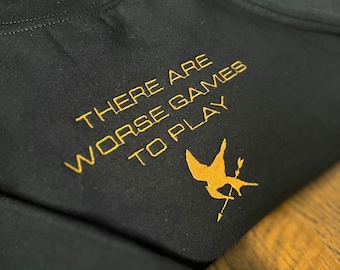 Sudadera bordada "Los peores juegos para jugar" / Sudadera de Los Juegos del Hambre / Katniss / Sinsajo / Cuello redondo unisex