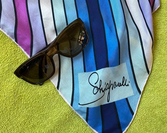 1960s Elsa Schiaparelli Silk Scarf Palm Royale Era Summer Chic / 60s Mod Palm Beach Glam / Japan / Hand Rolled Edge 60s Fashion Staple