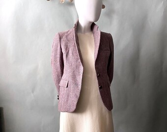 70s 80s Harris Tweed Blazer sz S Dusty Mauve Pink Tailored Preppy Sartorial University Chic Anthony Alan for Back Bay Collection