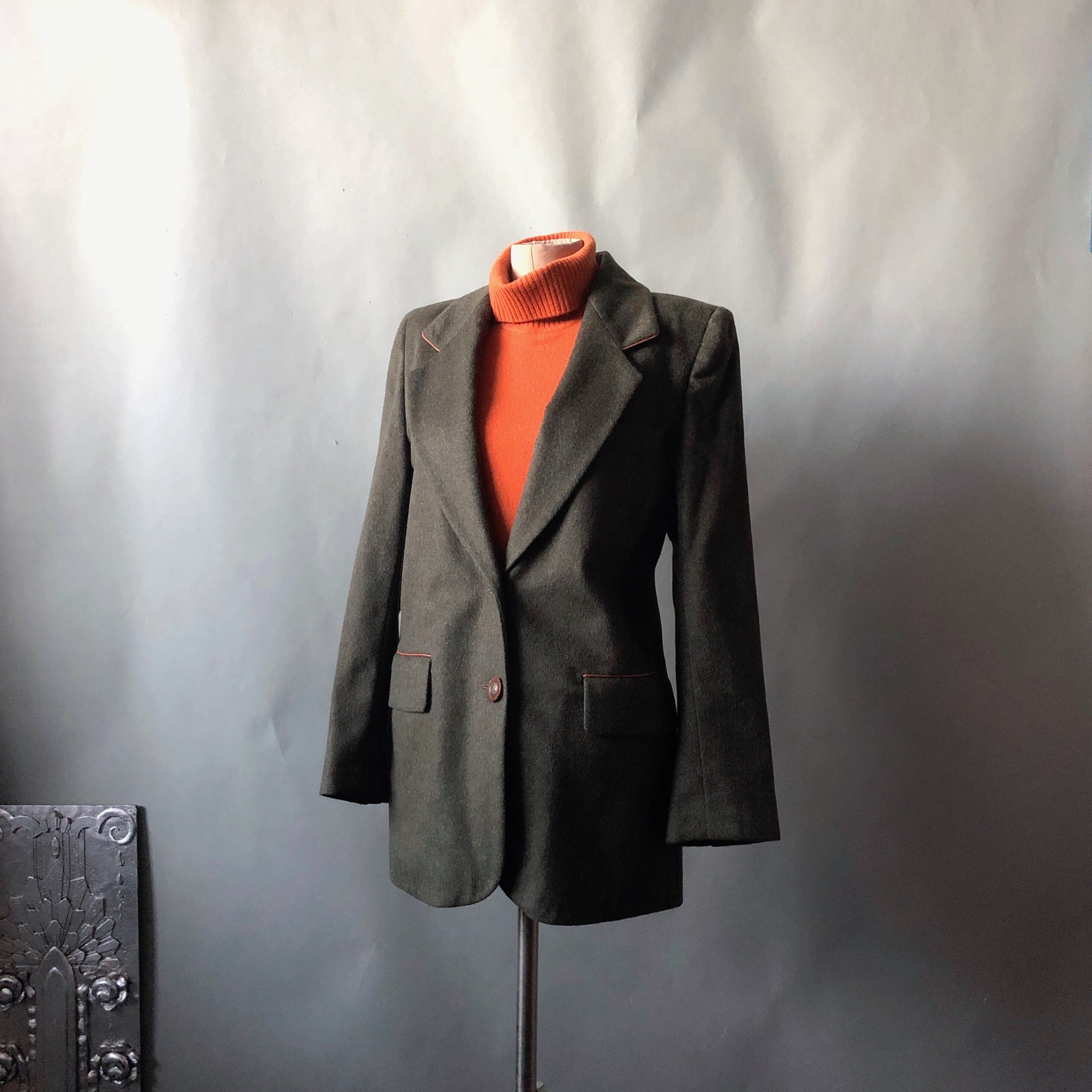 ジャケット・アウター 80s Vintage ITALY Loden Green Wool Coat Vintage 80s 90s Max Dine Italy Loden Green Wool Tailored