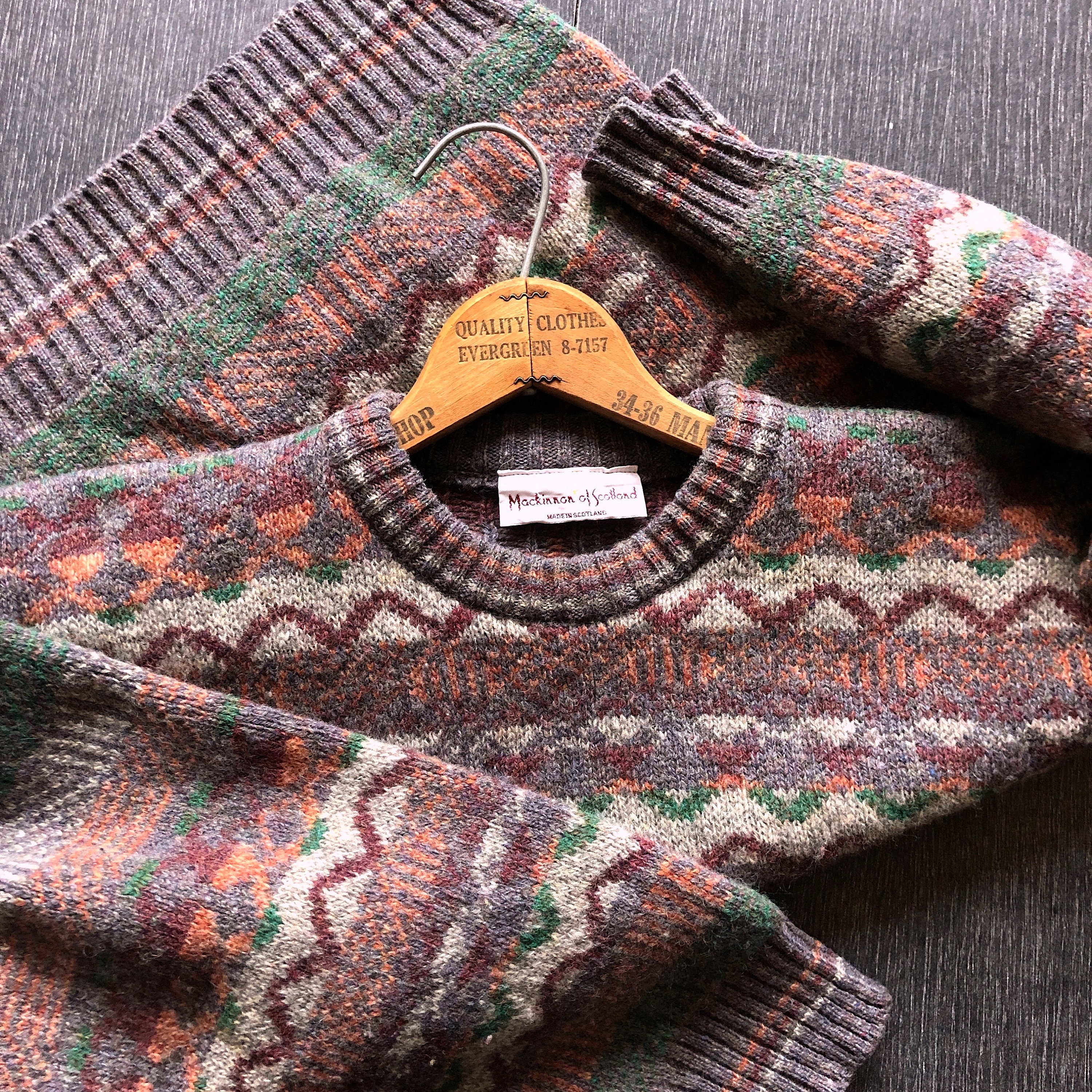 Vintage Mens Mackinnon of Scotland Wool Sweater Jumper Sz L / - Etsy