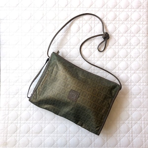 Y2K Era FENDI Antique Gold Logo Leather Cross Body Shoulder Bag or Top Handle Carry Bag 1970s Luxury Jet Set Glam