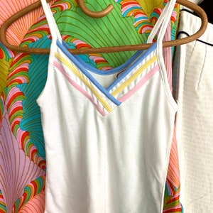 1970s Vintage 2pc Tank & Short Shorts SKIVA Hong Kong sz S M Disco Roller Skating Chic / Sexy Summer Beach
