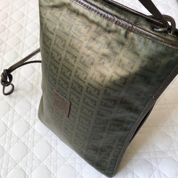 Y2K Era FENDI Antique Gold Logo Leather Cross Body Shoulder