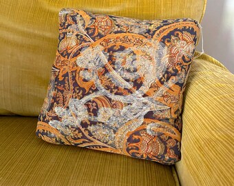 1970s Couture Throw Pillow Valerie Porr SoHo NYC Lingerie Designer / Hand Made / Biba Ossie Clark Era / Gold Lame Jacquard