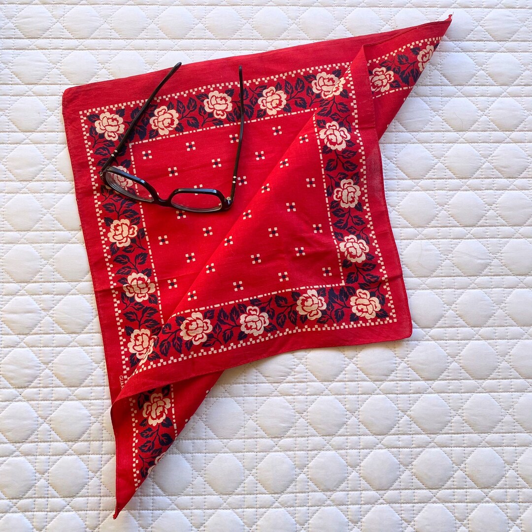 Bandana Vintage Art Indien USA - 50% Coton 50% Polyester - Motif Multicolore - Occasion
