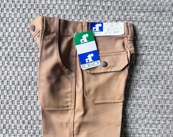 Vintage 1970s Boys Twill Pants NWT Rob Roy - Brady Bunch Kids Era NEW 22.5" Waist