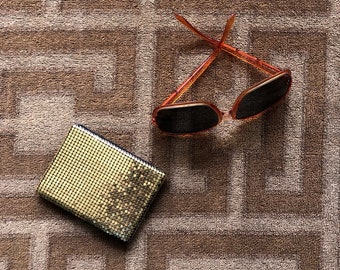 60s 70s Vintage Whiting Davis Gold Chain Mail Oromesh Wallet / Card Case / Disco Wallet / Studio 54 Chic