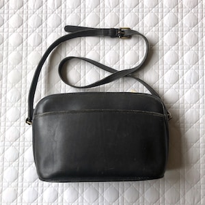 Vintage COACH Oliver Bag #9902 1191-320 Black Leather Made in USA / 80s 90s Coach Leatherware / Cashin